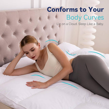 Topper matrimoniale bianco con elastici coprimaterasso comfort e traspirabile anti acaro imbottitura in fibra innovativa