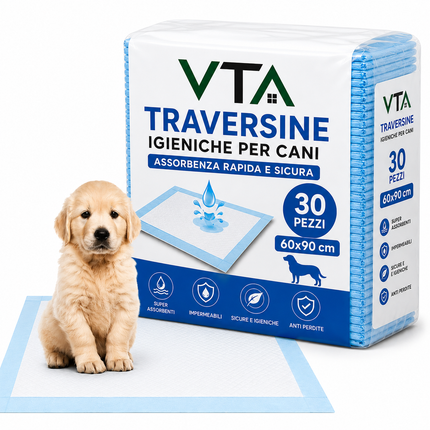 Traversine Cani 60x90 5 Strati Super Assorbenti Senza Perdite - Tecnologia Gel, Asciugatura Rapida, Inodore - Per Cuccioli e Cani Anziani, Utilizzabili in Casa o Auto