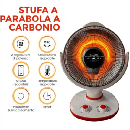 Stufa Da Banco a Carbonio Oscillante 2 Livelli di Potenza 500/900W