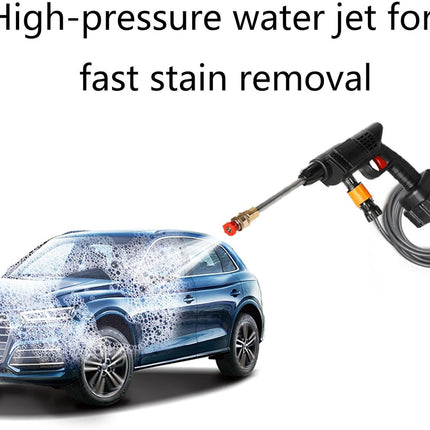 Idropulitrice con 2 Batterie, Idropulitrice Portatile Professionale con Cassetta Degli Attrezzi per Auto, Terrazza e Giardino di Pavimenti e Esterni