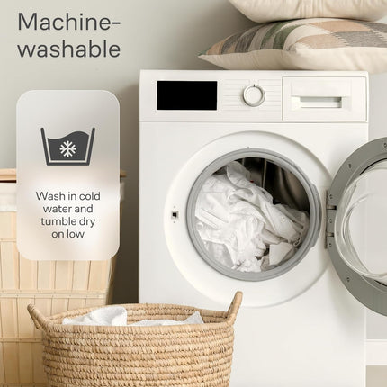 Topper matrimoniale bianco con elastici coprimaterasso comfort e traspirabile anti acaro imbottitura in fibra innovativa