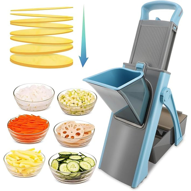 Affettaverdure Mandolina per Cucina, Affettatrice per Verdure, Cutter per Patate, Affettaverdure con Contenitore, Spessore Regolabile Julienne + Dicer, Utensili e Gadget da Cucina, COLORE A CASO