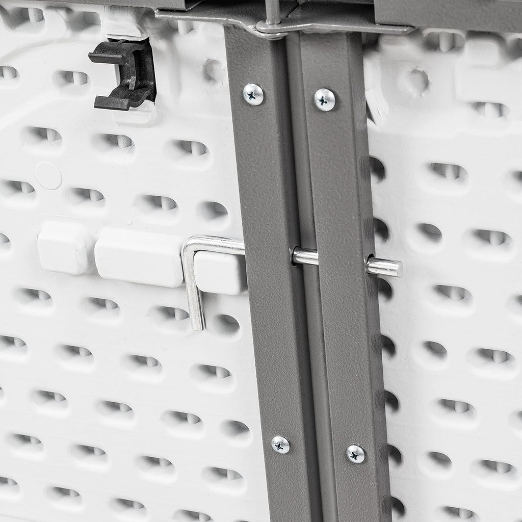 Tavolo Pieghevole Portatile salvaspazio | Tavolo richiudibile | Tavolo da campeggio con Sistema di Blocco di Sicurezza, Fino a 6 Persone - 180x75x74 cm (Bianco)