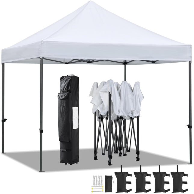 Gazebo Da Esterno Resistente 3X3 MT in PVC Struttura in Metallo richiudibile a fisarmonica Impermeabile