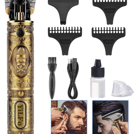 Tagliacapelli Uomo Professionale,Macchinetta per Capelli,Rasoio Elettrico Barba, Macchinetta Barba Uomo, Precisione Trimmer, Impermeabile Regolabarba, 3 Pettini Ricarica USB per Uso Domestico