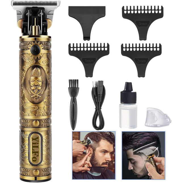 Tagliacapelli Uomo Professionale,Macchinetta per Capelli,Rasoio Elettrico Barba, Macchinetta Barba Uomo, Precisione Trimmer, Impermeabile Regolabarba, 3 Pettini Ricarica USB per Uso Domestico