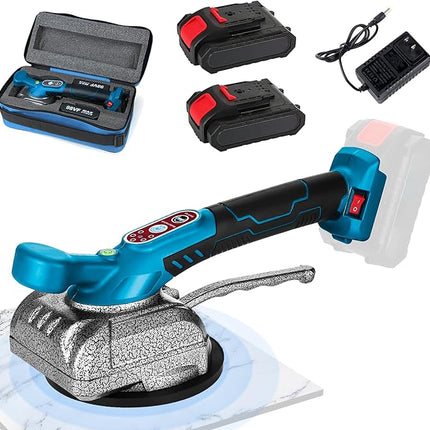 Piastrellatrice per piastrelle, Piastrella macchina Vibratori Piastrelle 100 kg, Vibratori Piastrelle con 2 batterie, Piastrellatrice Elettrica per Piastrelle 5 Velocità Regolabili Con ventose 160mm