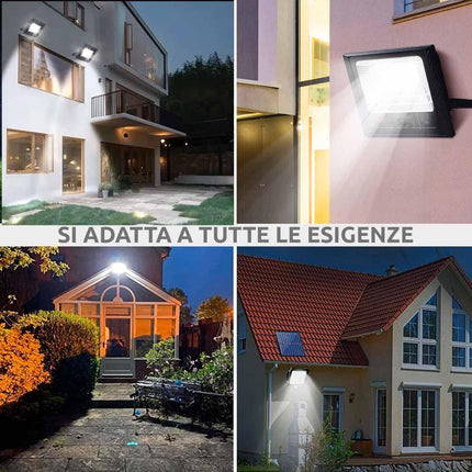 Faro led 100W esterno con pannello solare, angolo di illuminazione 120°, 5 m, isolamento IP67