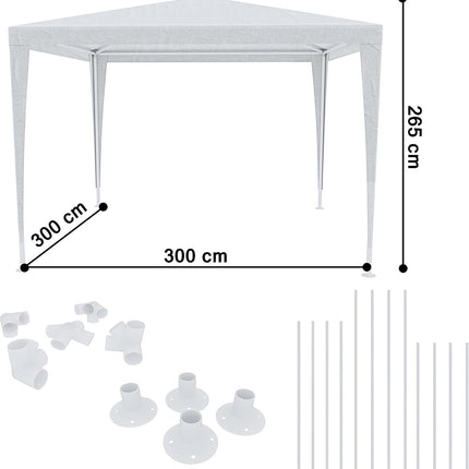 Gazebo da Giardino 3x3 m Impermeabile – Tenda da Sole per Esterno con Struttura in Metallo, Copertura Resistente, Altezza 265 cm, Ideale per Terrazzo, Patio, Eventi e Feste