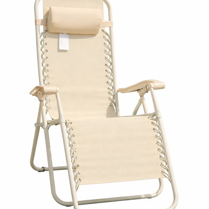 Set 2 Sdraio Relax Zero Gravity Pieghevoli con Cuscino – Poltrone Reclinabili da Giardino, Balcone e Piscina, Struttura in Acciaio, Tessuto Traspirante