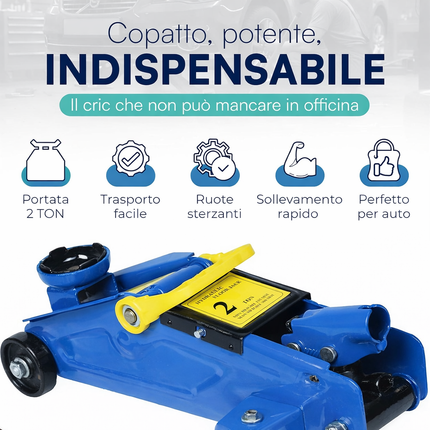 Cric Sollevatore idraulico professionale 2t