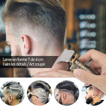 Tagliacapelli Uomo Professionale,Macchinetta per Capelli,Rasoio Elettrico Barba, Macchinetta Barba Uomo, Precisione Trimmer, Impermeabile Regolabarba, 3 Pettini Ricarica USB per Uso Domestico