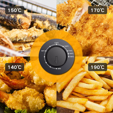 Friggitrice 200Watts, Capacità 3.5 Litri con Finestra, Controllo di Temperatura, Ciotola d'Olio Removibile