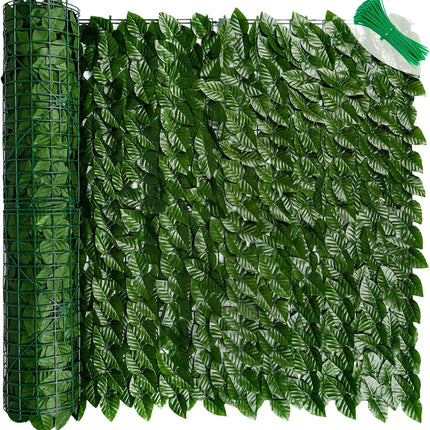 Siepe Finta Per Recinzione,Recinzione Giardino Esterno,Frangivista Balcone, Copri Ringhiera Balcone,Rete Con Foglie Finte