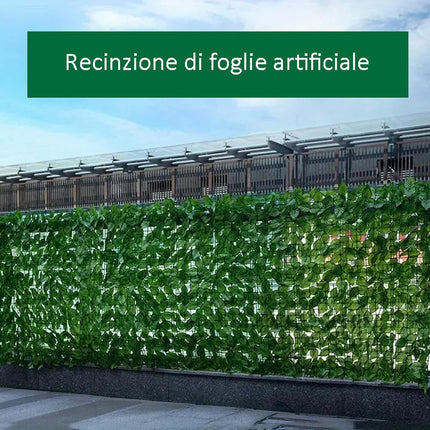 Siepe Finta Per Recinzione,Recinzione Giardino Esterno,Frangivista Balcone, Copri Ringhiera Balcone,Rete Con Foglie Finte