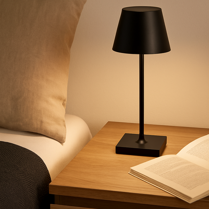 Lampada da Tavolo LED Ricaricabile Senza Fili – Dimmerabile Touch, 2400mAh, 3 Tonalità (2700K-6000K), Design Moderno per Interno ed Esterno, Camera da Letto, Soggiorno, Giardino, IP54