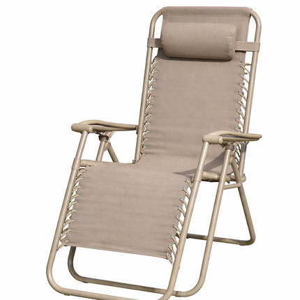 Set 2 Sdraio Relax Zero Gravity Pieghevoli con Cuscino – Poltrone Reclinabili da Giardino, Balcone e Piscina, Struttura in Acciaio, Tessuto Traspirante