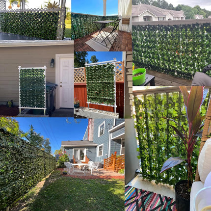 Siepe Finta Per Recinzione,Recinzione Giardino Esterno,Frangivista Balcone, Copri Ringhiera Balcone,Rete Con Foglie Finte