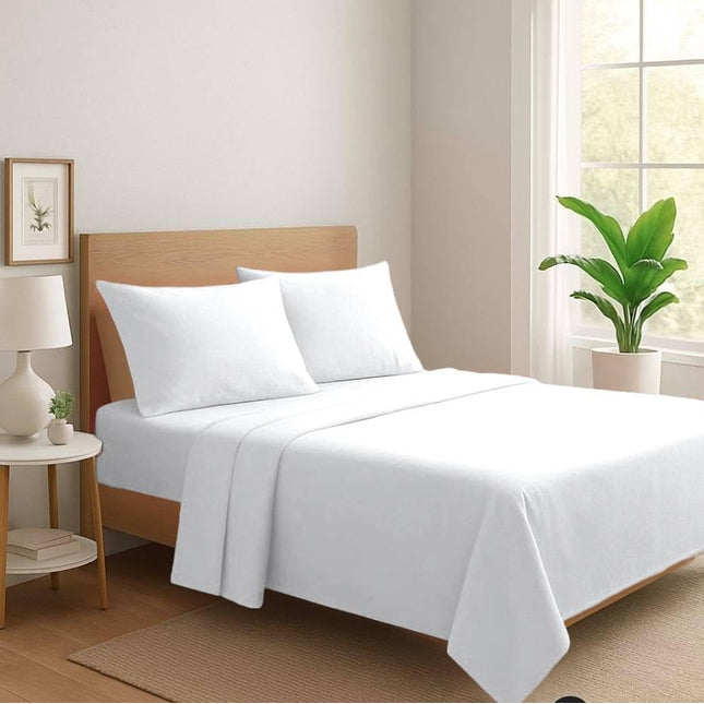 Set Completo Letto Lenzuola in 100% Cotone Tinta Unita Made in Italy Anallergico Completo di Angoli e Federe PaulWilliams