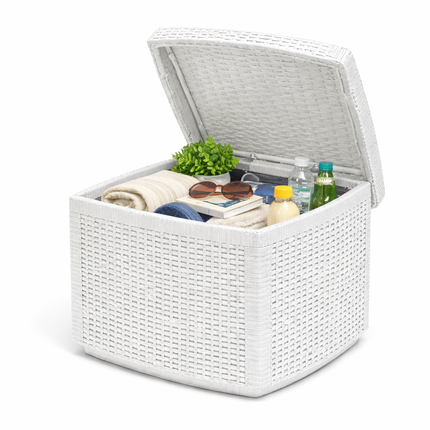 Set da Giardino 3 Pezzi in Polyrattan con 2 Sedie e Tavolino – Salottino da Esterno con Cuscini Sfoderabili – Sedie 59x57x85 cm – Tavolo 59x46x40 cm – Mobili da Terrazzo, Balcone, Patio