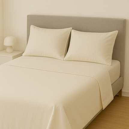 Completo Lenzuola Matrimoniali 100% Cotone Made in Italy – Set Letto Elegante con Profilo Decorativo, Stile Moderno e Fantasia Tinta Unita Disponibile in Diverse Raffinate Colorazioni