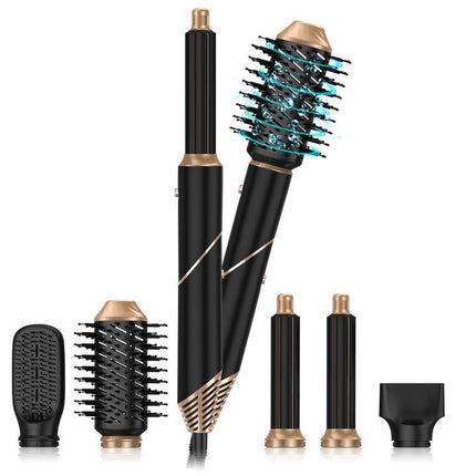 Asciugacapelli 6 in 1 Professionale con Spazzole Intercambiabili – Styler Multifunzione per Lisciare, Arricciare e Volumizzare, Regolazione Temperatura e Velocità