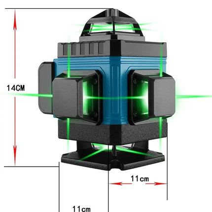 Livella Laser 4D 16 Linee 360° Verde con Treppiede – Autolivellante Professionale con Batterie, Supporto Magnetico e Telecomando, Laser Multilinea per Edilizia e Ristrutturazioni