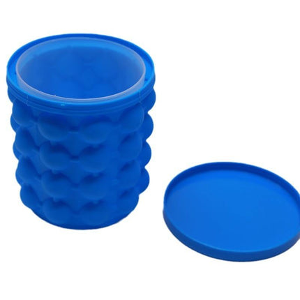 Secchiello Ghiaccio in Silicone con Coperchio – Ice Maker Manuale Salvaspazio, Contenitore per Cubetti Ghiaccio, Senza BPA, per Cocktail, Bevande e Party