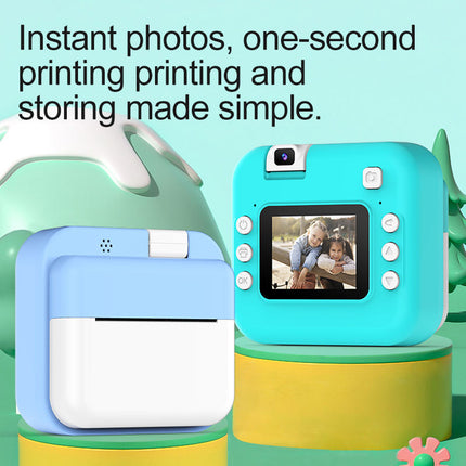 Fotocamera Istantanea Bambini con Stampa Termica in Bianco e Nero, Mini Camera con Video, Schermo LCD e Obiettivo 180°, Giocattolo Creativo COLORE CASUALE