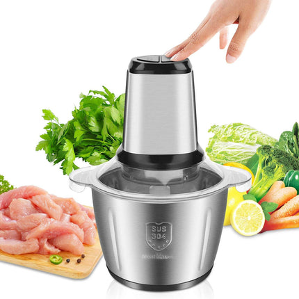 Tritatutto Cucina Elettrico da 3 Litri con Motore Potente e Ciotola in Acciaio SUS 304 per Carne Verdure e Ortaggi