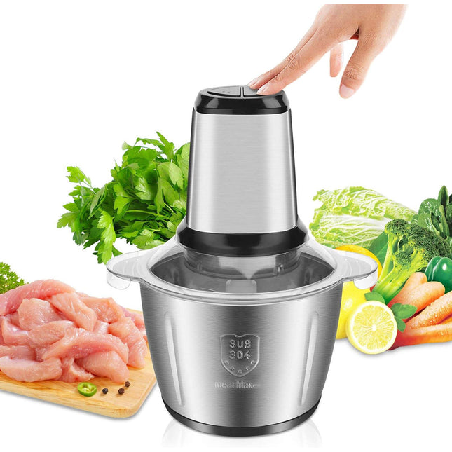 Tritatutto Cucina Elettrico da 3 Litri con Motore Potente e Ciotola in Acciaio SUS 304 per Carne Verdure e Ortaggi