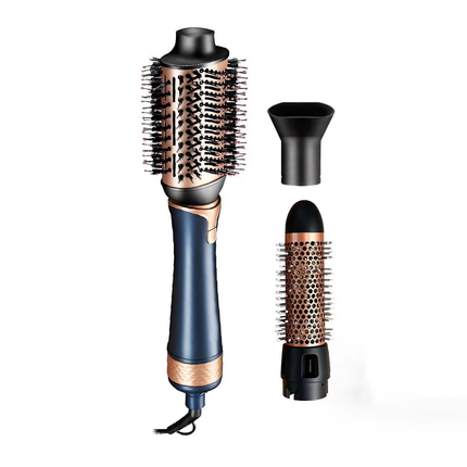 Spazzola Asciugacapelli 3 in 1 ad Aria Calda con 2 Testine Intercambiabili – Phon Spazzola Professionale con 3 Temperature e 3 Velocità, Riscaldamento Rapido 30s, Beccuccio Styling per Lisciare, Volumizzare e Modellare