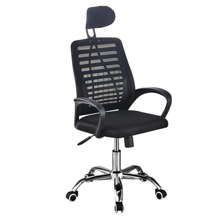 Sedia da Ufficio Ergonomica con Poggiatesta, Sedia Scrivania in Rete Traspirante con Braccioli e Altezza Regolabile, Poltrona Girevole con Ruote per Studio, Casa e Ufficio