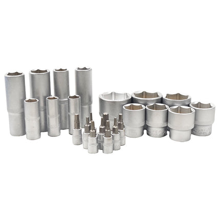 Set Chiavi a Bussola 108 PEZZI Professionale con Cricchetto – Valigetta Completa con Bussole, Inserti e Prolunghe – Acciaio Cromato Vanadio