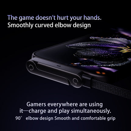 Cavo USB-C Multifunzionale 240W Ricarica Rapida con Supporto Pieghevole – Cavo Type-C ad Angolo 90° per Gaming, Trasferimento Dati Veloce e Ricarica Smartphone, Tablet e Laptop