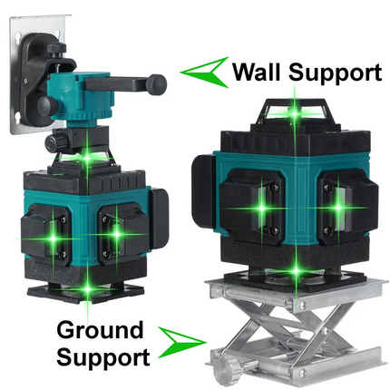 Livella Laser 4D 16 Linee 360° Verde con Treppiede – Autolivellante Professionale con Batterie, Supporto Magnetico e Telecomando, Laser Multilinea per Edilizia e Ristrutturazioni