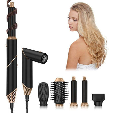 Asciugacapelli 6 in 1 Professionale con Spazzole Intercambiabili – Styler Multifunzione per Lisciare, Arricciare e Volumizzare, Regolazione Temperatura e Velocità