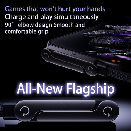 Cavo USB-C Multifunzionale 240W Ricarica Rapida con Supporto Pieghevole – Cavo Type-C ad Angolo 90° per Gaming, Trasferimento Dati Veloce e Ricarica Smartphone, Tablet e Laptop