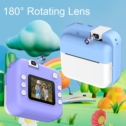Fotocamera Istantanea Bambini con Stampa Termica in Bianco e Nero, Mini Camera con Video, Schermo LCD e Obiettivo 180°, Giocattolo Creativo COLORE CASUALE