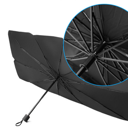 Parasole Auto Pieghevole a Ombrello – Copri Parabrezza Anti Calore e UV, Parasole Universale per Auto, Facile da Aprire e Richiudere, Compatto con Custodia