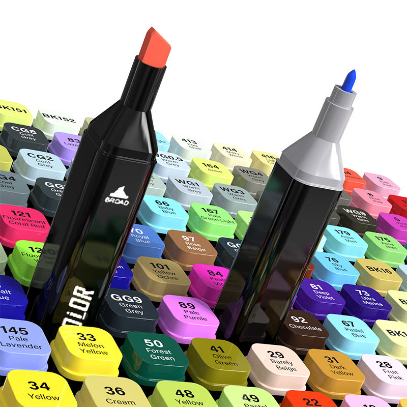 Set Pennarelli Professionali a Base Alcolica 80 Colori – Doppia Punta, Colori Intensi, Astuccio Incluso per Disegno, Illustrazione e Coloring