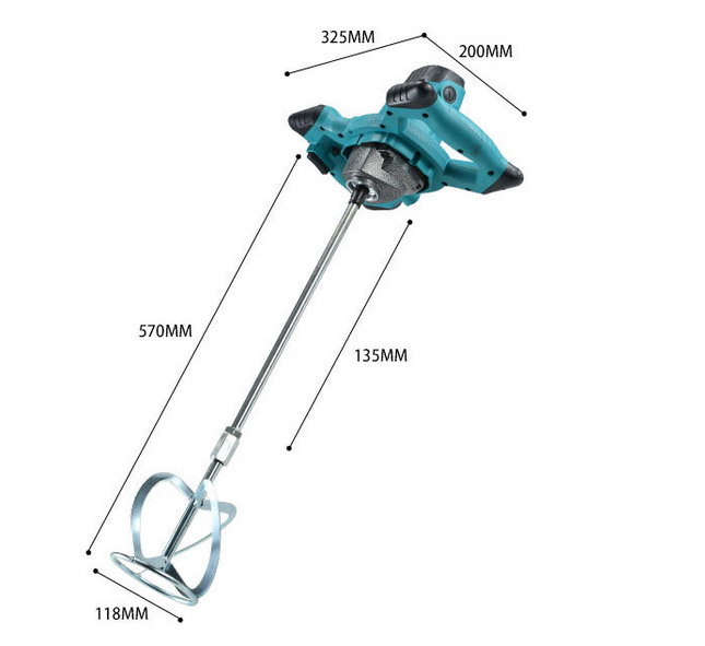 Miscelatore Elettrico 2200W per Cemento, Malta e Colla – Agitatore Professionale con 6 Velocità Regolabili, Frusta 120mm, Impugnatura Ergonomica Antiscivolo