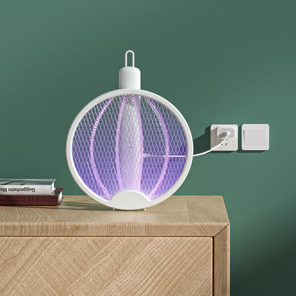 Lampada Antizanzare Elettrica UV – Zanzariera Elettrica 2 in 1 con Luce UV 360°, Sicura con Griglia Protettiva, da Tavolo o Parete, Silenziosa per Casa e Campeggio