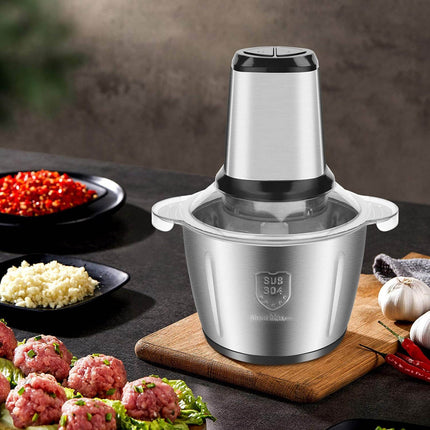 Tritatutto Cucina Elettrico da 3 Litri con Motore Potente e Ciotola in Acciaio SUS 304 per Carne Verdure e Ortaggi