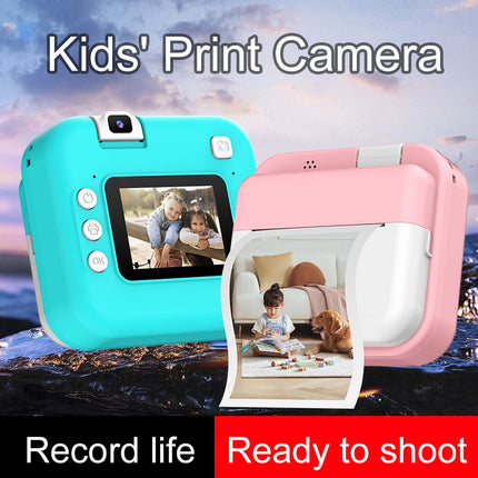 Fotocamera Istantanea Bambini con Stampa Termica in Bianco e Nero, Mini Camera con Video, Schermo LCD e Obiettivo 180°, Giocattolo Creativo COLORE CASUALE