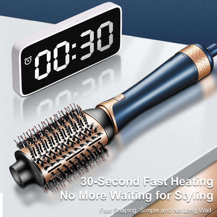 Spazzola Asciugacapelli 3 in 1 ad Aria Calda con 2 Testine Intercambiabili – Phon Spazzola Professionale con 3 Temperature e 3 Velocità, Riscaldamento Rapido 30s, Beccuccio Styling per Lisciare, Volumizzare e Modellare