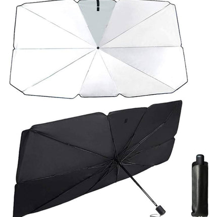 Parasole Auto Pieghevole a Ombrello – Copri Parabrezza Anti Calore e UV, Parasole Universale per Auto, Facile da Aprire e Richiudere, Compatto con Custodia