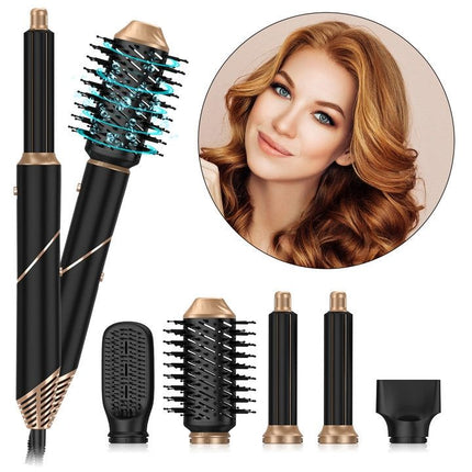 Asciugacapelli 6 in 1 Professionale con Spazzole Intercambiabili – Styler Multifunzione per Lisciare, Arricciare e Volumizzare, Regolazione Temperatura e Velocità