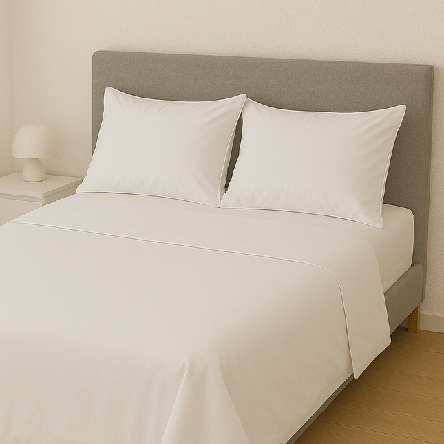 Completo Lenzuola Matrimoniali 100% Cotone Made in Italy – Set Letto Elegante con Profilo Decorativo, Stile Moderno e Fantasia Tinta Unita Disponibile in Diverse Raffinate Colorazioni