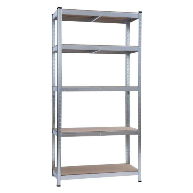 Scaffali in Metallo, Scaffalature a 5 Ripiani Regolabili, Senza Viti, Scaffale Salvaspazio per Garage, Magazzino Portata Fino a 875 kg Con 5 Ripiani Regolabili Ideale Per Garage Officina 90X40X180H cm
